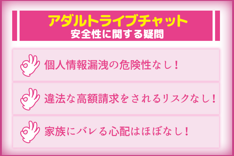 アダルトライブチャット安全性に関する疑問